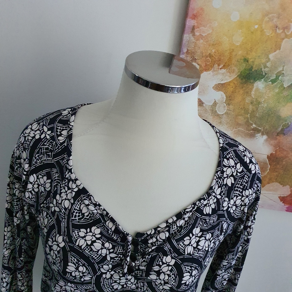 Laura Ashley Long Sleeve Stretch Top Size M - Picture 8 of 8